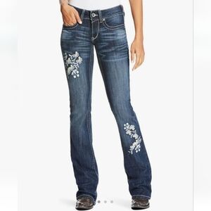 ❤️NEW❤️ NWT! WOMEN'S JEANS FLOWER EMBROIDERY MID RISE STRETCHY BOOTCUT (…
